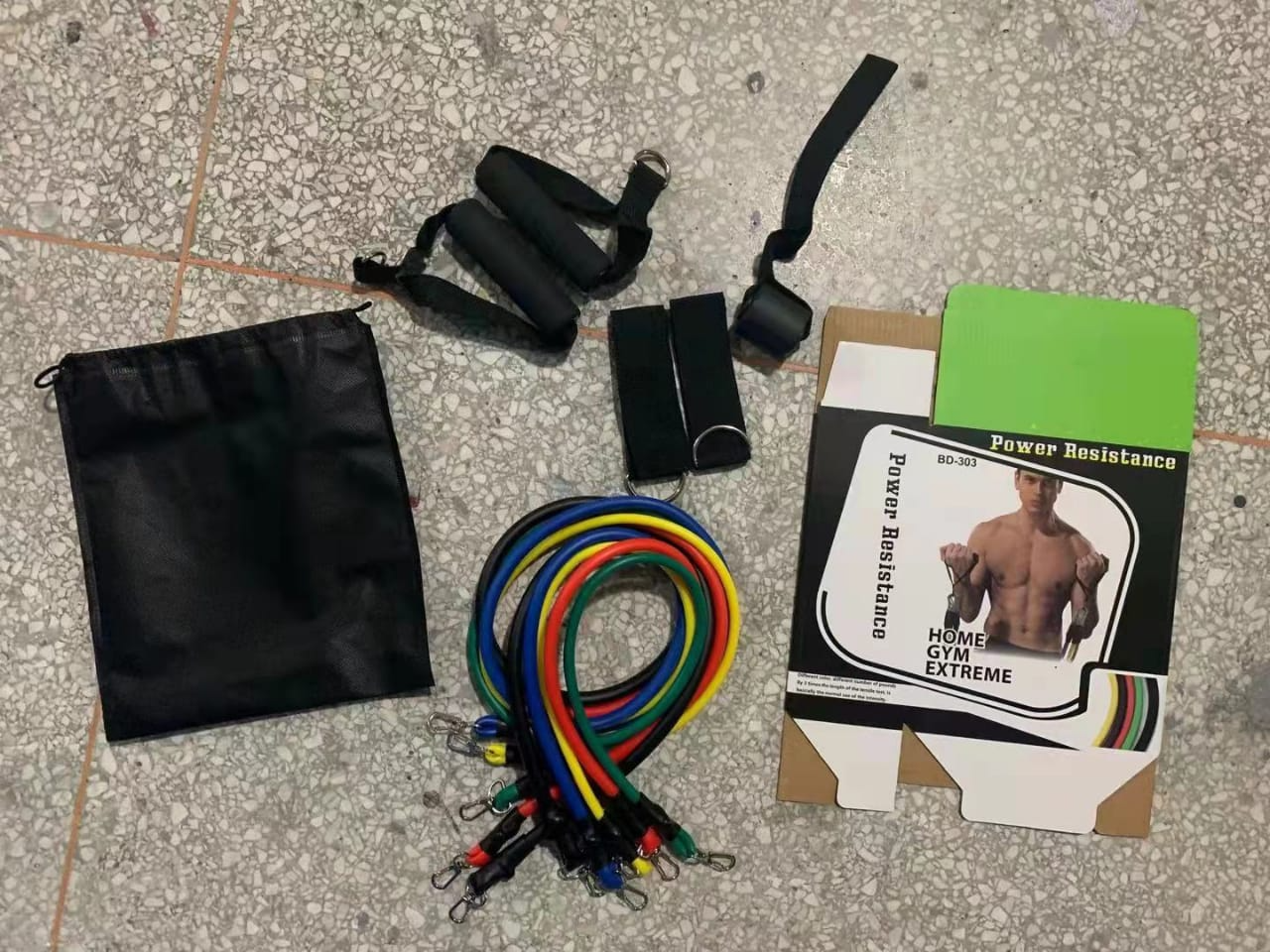 Glamzy Collection® Power Exercise Resistance Band Set 5 In 1