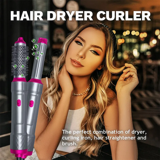 Glamzy Collection® 5 In 1 Hair Dryer Straightener And Curler