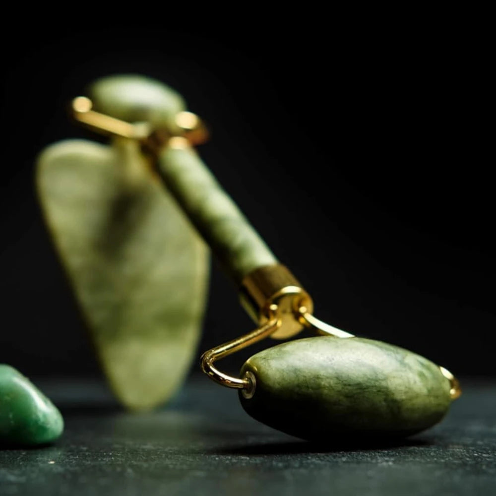 Glamzy Collection®Roller for Face Eyes Neck Body 100% Real Natural Stone Beauty Massage Anti Aging Treatment