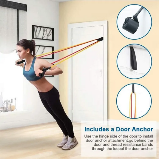 Glamzy Collection® 11 Pcs Power Exercise Resistance Band Set 5 In 1