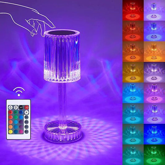 Diamond Table Lamp Crystal Touch Control Color Changing Light Romantic
