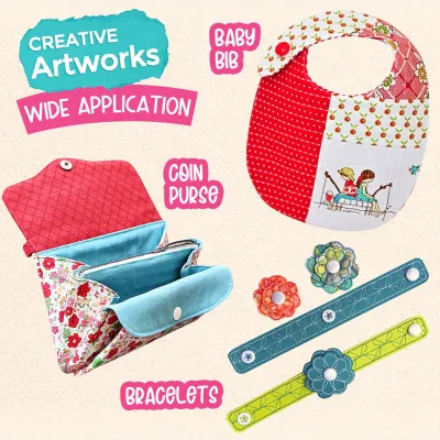 Glamzy Collection® Snap Button Tool Kit With 20 Tich Button