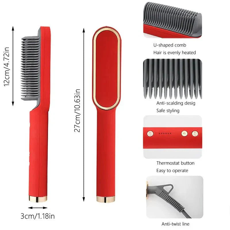 Hair Straightener Hot Comb Curling Iron Multi-speed Electric Straightening